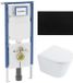 Geberit QeramiQ Dely Toiletset - Hangend - Diepspoel - Rimless - Inbouwreservoir - Softclose Zitting - Mat Zwart Bedieningsplaat