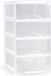 Plasticforte Ladeblokje/bureau organizer met 4x lades - transparant/wit - L18 x B25 x H33 cm