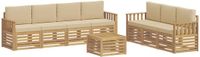 vidaXL - Bank loungeset - Wit en Beige - Polyester - 4 zitplekken