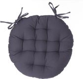 Atmosphera DELUXE Coussin de chaise Rond - Gris foncé - D38 cm - Avec rubans
