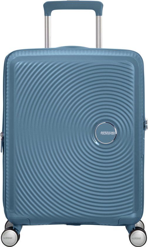 American Tourister Soundbox Spinner 55/20 TSA Expandable Hand Luggage Stone Blue 41L