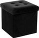 Atmosphera Poef - Zwart - 38 x 38 cm - MDF/Fluweel