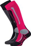 Falcon Wintersportsokken - Maat 23-26 - Unisex - roze/zwart/grijs