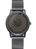 EUTOUR Herenhorloge, magnetisch, uniseks, minimalistisch, kwarts, kogellagers, armband voor heren, 40 mm, Stijl C - Zwarte roestvrijstalen armband, Minimalist