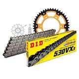 Kettingset DID Kettingset Stealth 530VX3 / 110 Eindeloos goud voor MuZ/MZ S SF ST 1000 cc Bj. 2005-2008