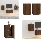 vidaXL Tv-wandmeubels 2 st 40x34,5x60 cm bruin eikenkleur