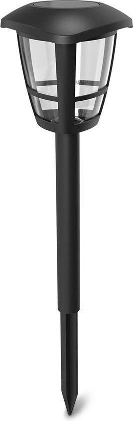 BES LED LED Priklamp met Zonne-energie - Aigi Nina - 0.06W - Helder/Koud Wit 6500K - Mat Zwart - Kunststof