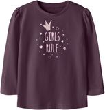 NAME IT Meisjes Lange Mouwen Shirt NMFOLINAS LS TOP PB Mauve Wine Katoen/Elastaan Maat 104