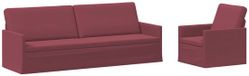 vidaXL Canapé 2 places Tissu Rouge vin