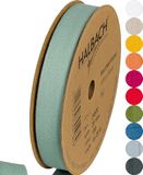 Halbach 24500 Seidenbänder Katoenen Band 20 mm x 20 m, Linten Om Te Knutselen, Stoffen Voor Decoraties, Geweven 100% Katoen Doe-Het-Zelf Handwerk, Biasband Naaiwerk, Zeegroen