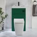 Sandford Combinatie lavabo moderne, Incl. meubel voor WC en gebogen reservoir 50cm x 89cm - Vert foncé | Bouton de chasse d'eau noir | Cluo