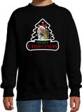 Bellatio Decorations Shoppartners Bv Dieren kersttrui tijger - zwart - kinderen - kerst sweater - kleding 110/116