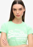 Superdry Slimfit T-shirt met neonprint Dames Neo Mint Green