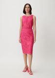 Comma Rok Effen Kuithoogte Regular Waist Polyester Roze 44