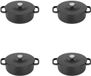 Combekk Mini Cocotte Noir 12cm Set 4x