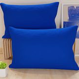 PETTI Artigiani Italiani - Paar kussenslopen 50 x 70 cm van microvezel, decoratief kussen voor slaapkamer bank set van 2 kussenslopen, effen, blauw, 100% Made in Italy