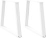vidaXL Eettafelpoten V-vorm, 2 stuks, wit, 70 x 72 - 73,3 cm, staal