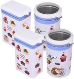 Excellent Houseware Keuken voorraadblikken - set 4x - met beugelsluiting - koffie / suiker / meel - 20 cm hoog