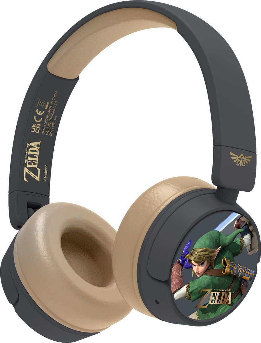 OTL Technologies Legend of Zelda - draadloze junior koptelefoon - volumebegrenzing - microfoon - inklapbaar - lange speeltijd blauw