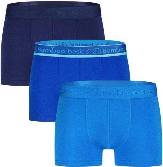 Bamboo Basics Heren Bamboe Trunk Boxershorts Liam (3-pack) - Lichtblauw, blauw, donkerblauw - Maat L
