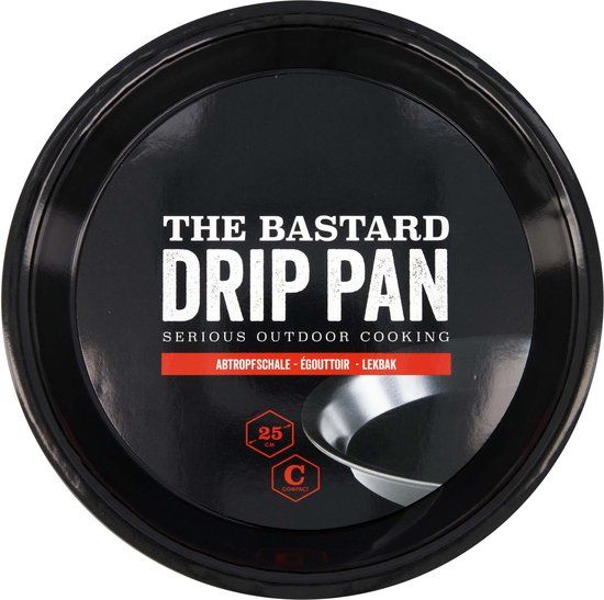 The Bastard Drip Pan Compact - BBQ Drip pan - RVS - 25 cm - Zwart
