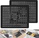 Ibenzoa® Tapis d'évier flexibles et résistants à la chaleur en caoutchouc - Lot de 2, Noir