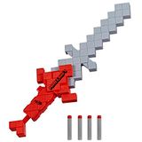 Nerf Minecraft Heartstealer-zwaard, 4 Nerf Elite-foamdarts, foamblad, dartblaster