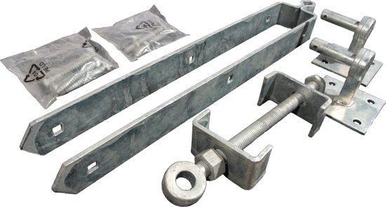 Intergard Poortbeslag tuinpoort dubbel - Groen - Hout - 90 cm