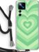 Case Company® - Xiaomi 12T Hoesje met Koord - Hart Groen - TPU Back Cover