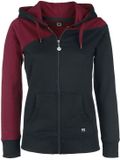 R.E.D. by EMP R.E.D. Rock-Engineered Design Zwart-rood sweatjack met capuchon Vrouwen - L