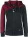 R.E.D. by EMP R.E.D. Rock-Engineered Design Zwart-rood sweatjack met capuchon Vrouwen - L