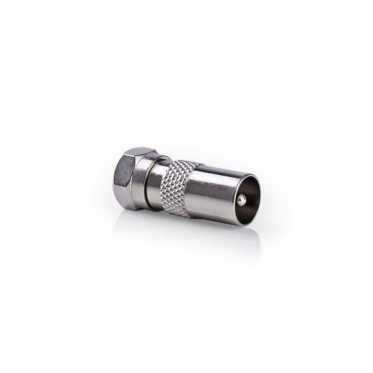 Nedis CSGB41953ME - Antenne Connector - F-type - Metaal - Zilver
