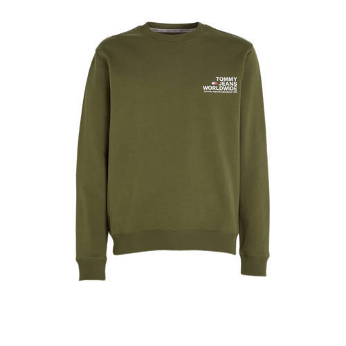 Tommy Jeans Tommy Jeans sweater met logo drab olive green