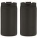 Merkloos / Sans marque Inspirion Gmbh Thermosbeker/warmhoudbeker Koffie To Go - 2x - metallic zwart - 290 ml - dubbelwandig - met schroefdop