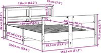 vidaXL Bedframe Massief Grenenhout Wasbruin 150x200 cm