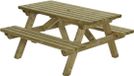 Talen Buitenmeubelen Picknicktafel - 150x150 cm - Hout - Groen
