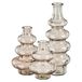 Mica Decorations Bloemenvaas Sira - 3x - transparant glas - beige - 3 maten - vaas - sierlijk model