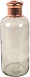 Countryfield Bloemenvaas Firm Bottle - transparant beige/koper - glas - 11 x 27 cm
