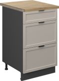 Vicco Keukenonderkast Fame-Line, GrijsBeige/Antraciet, 50 cm, WB Eik