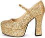 Maskworld Chaussures à plateforme paillettes or