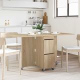 vidaXL Eettafel 140 x 80 x 77 cm Bewerkt hout Sonoma Eiken Rechthoekig