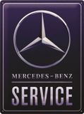 Nostalgic Art Merchandising Mercedes Benz. Service Blue. Metalen wandbord in reliëf 30 x 40 cm.