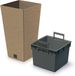 Prosperplast Plantenpot - buiten - kunststof - lichtbruin - Eco wood look - D24xH45 cm - bloempot