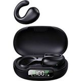ELVANZA Oortjes met oorclip, ruisonderdrukking, sporthoofdtelefoon, Bluetooth 5.3, zwart