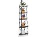 Merkloos Relaxdays Hoekplantenrek 5 etages HBD: 136 x 30 x 30 cm inklapbaar vintage look binnen zwart
