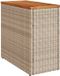 vidaXL Tuinbijzettafel met houten blad, polyrattan, beige
