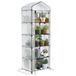 VOUNOT® Kweekkas Foliekas met 5 Planken, 5-laags Tuinkas voor Balkon en Tuin, Tomatenkas met Stevig Frame, Waterdicht en UV-bestendig, 69x49x193cm, Wit
