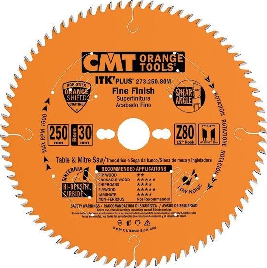 CMT 273.216.64M Ultra ITK Plus Cirkelzaagblad - 216 x 30 x 64T - Hout/Multiplex