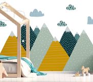 Ambiance Sticker Vliesbehang voorgelijmd reuzenmuurschilderingen - ZISKA SCANDINAVISCHE BERGEN - 120x180cm