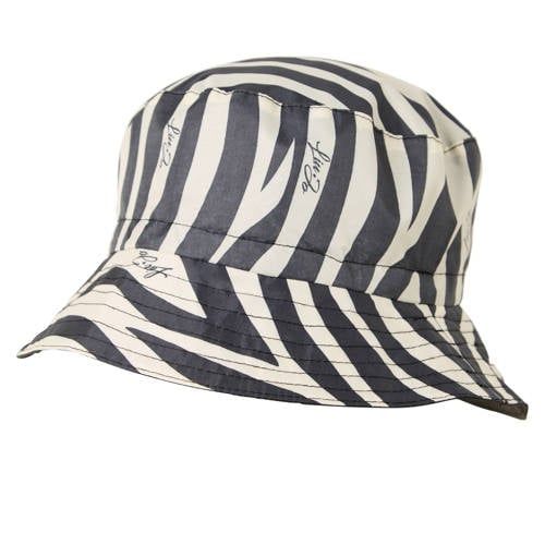 Liu Jo bucket hat met zebraprint zwart/wit